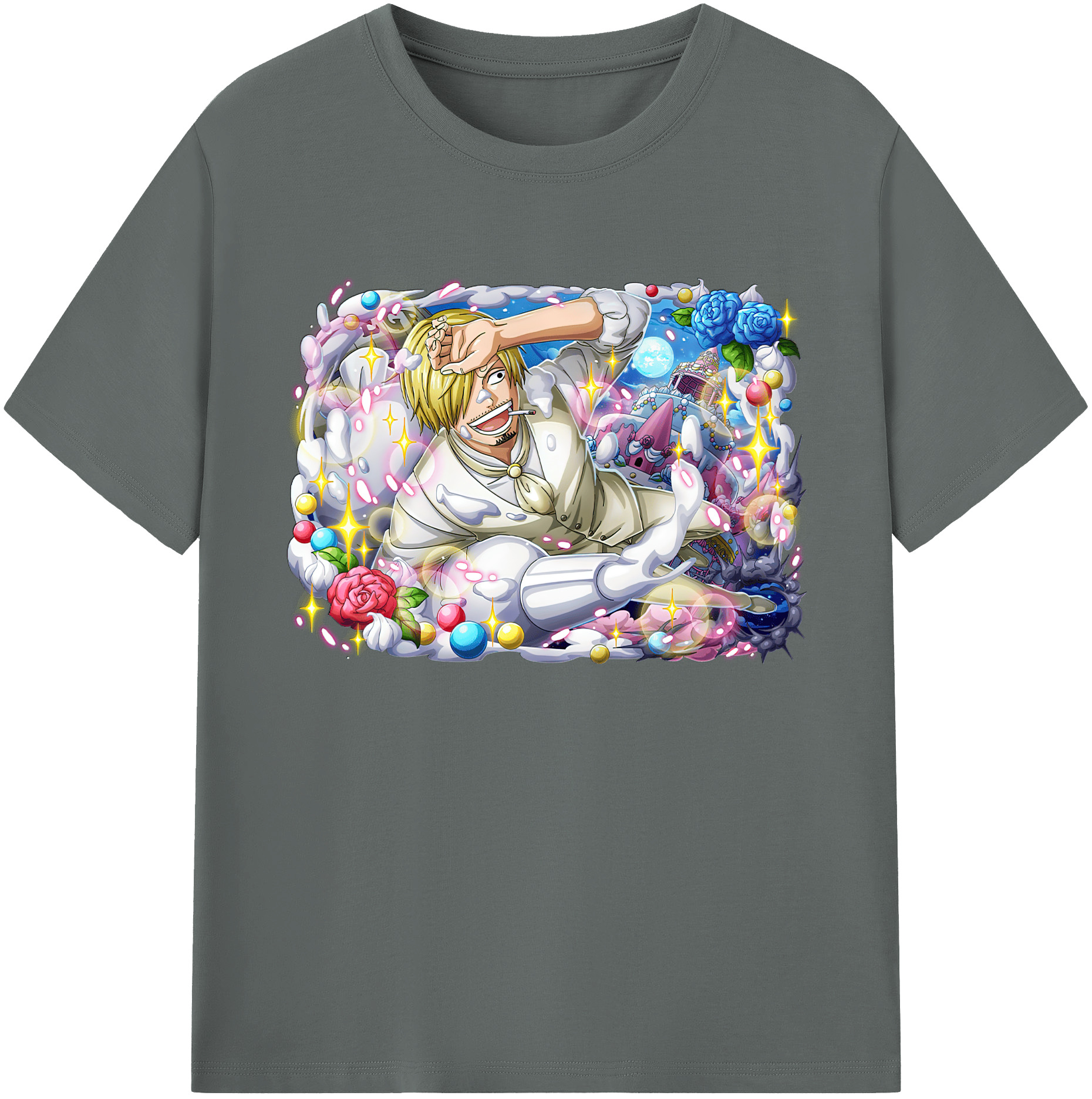 （画像用） ワンピース サンジ ONE PIECE Sanji 綿100％ メンズ半袖Tシャツ｜肌触りやわらか＆通気性